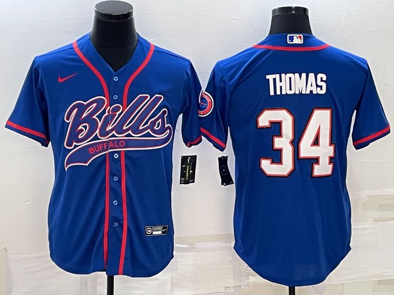 Men Buffalo Bills #34 Thomas Blue 2022 Nike Co branded NFL Jerseys